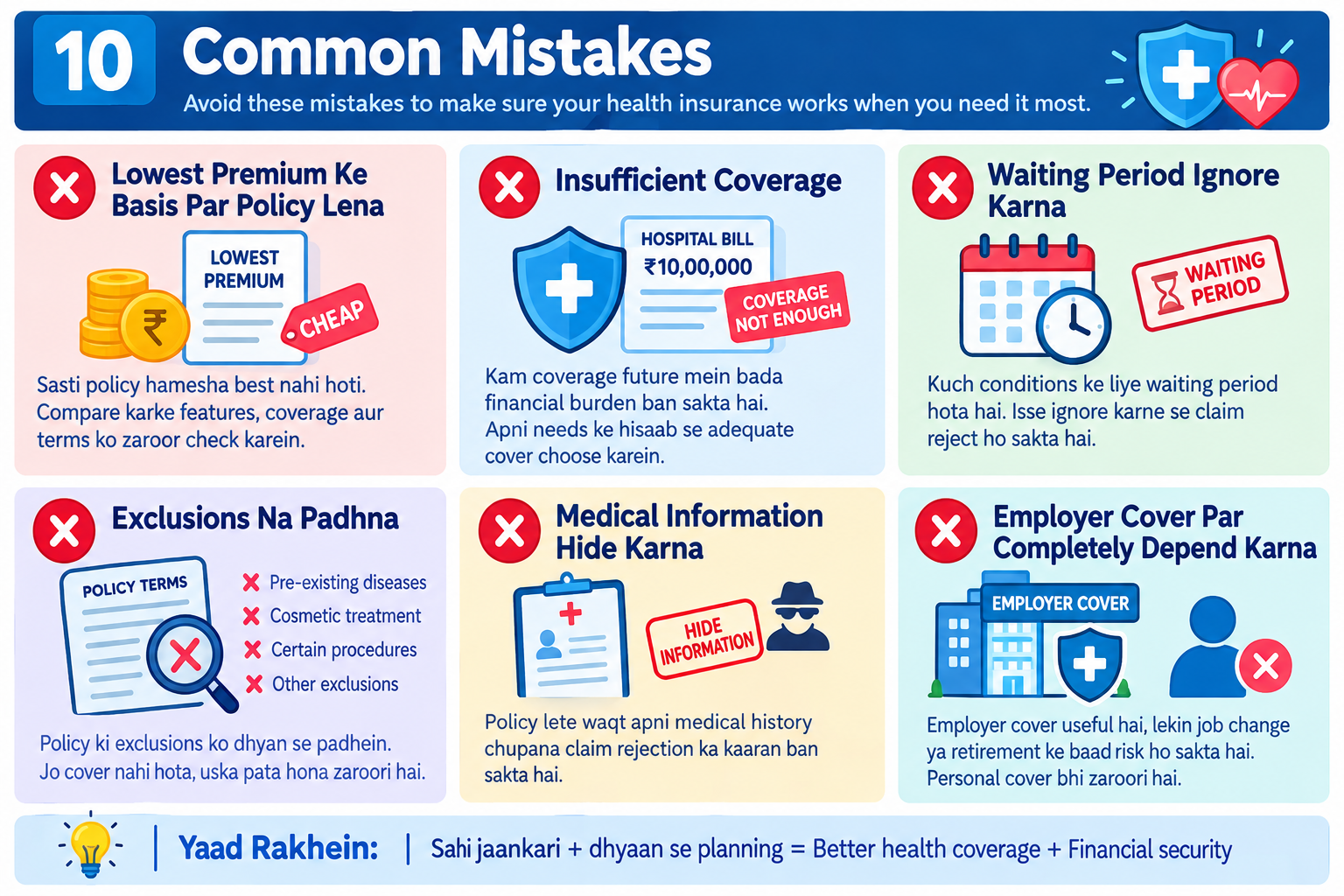 10 Common Health Insurance Mistakes - Important Mistakes to Avoid